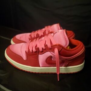 Red and Pink Low-Top Sneakers